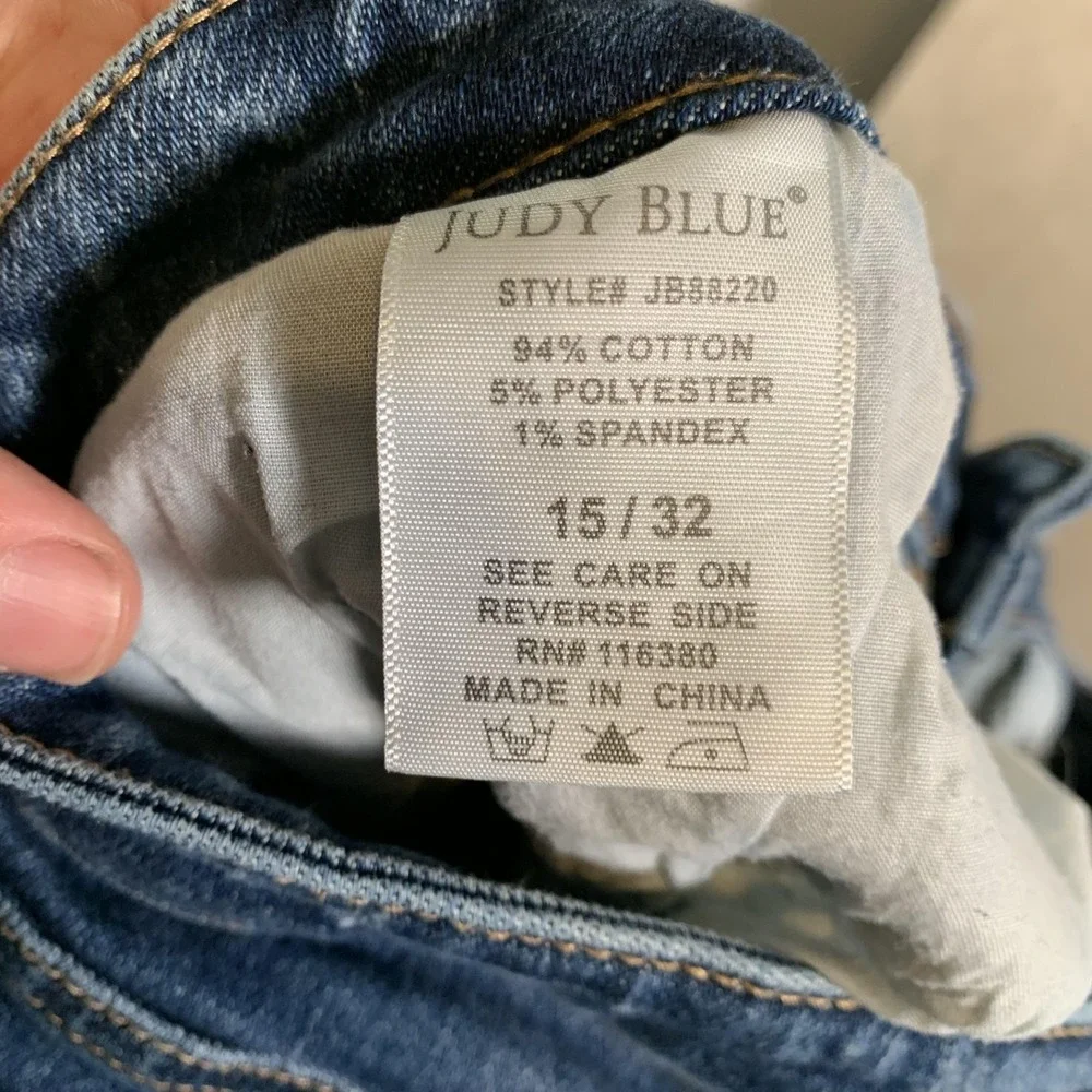 Judy Blue‎ Jeans Womens 15/32 Distressed Ripped Skinny Denim Mid Rise JB8220
